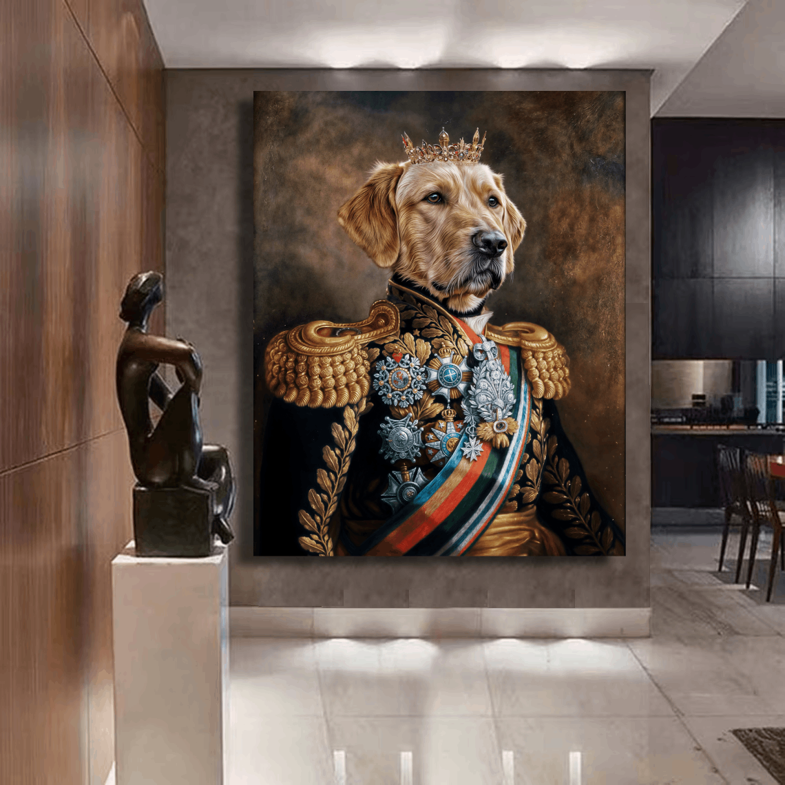 Majestic Dog in Crown Wall Art