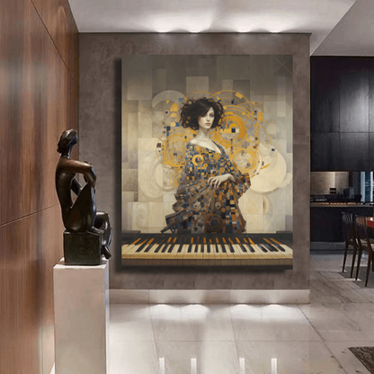 Modern Muse in Geometric Elegance Wall Art