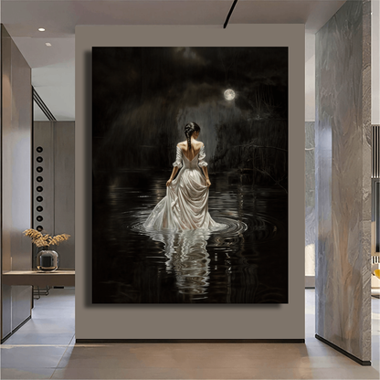 Moonlit Lady in Water Wall Art