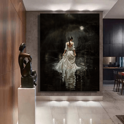 Moonlit Lady in Water Wall Art