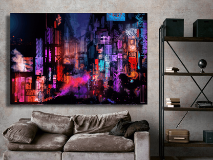 Neon City Dreamscape Noir Night Wall Art
