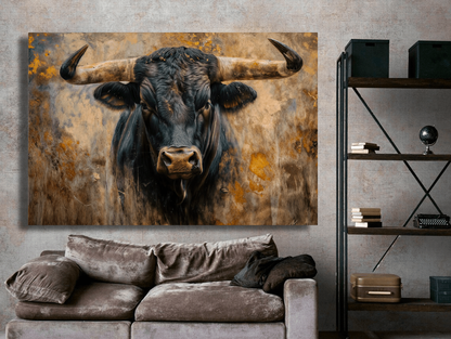 Powerful Stare of Bull Wall Art