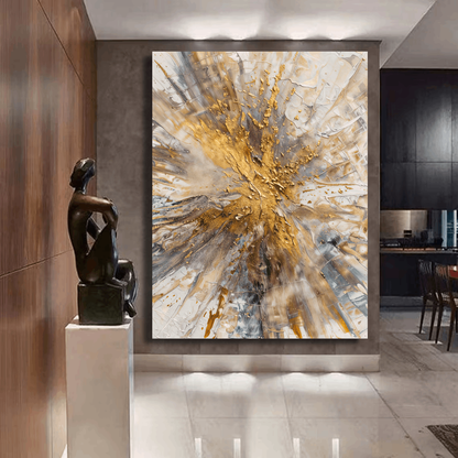 Radiant Burst of Gold Wall Art