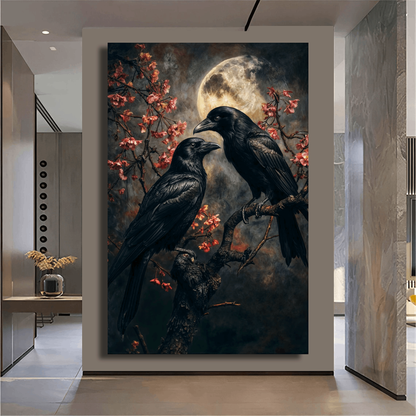 Raven Couple in Dark Wall Art