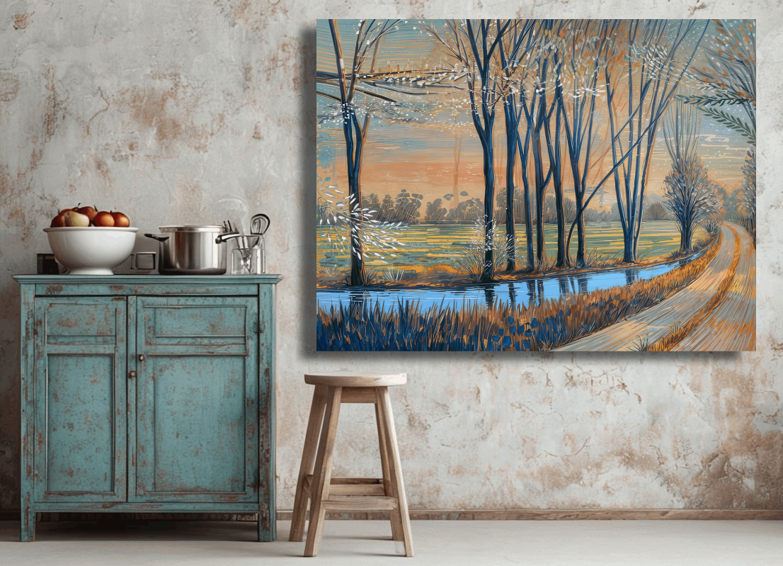 Serene Path by Stream Wall Art