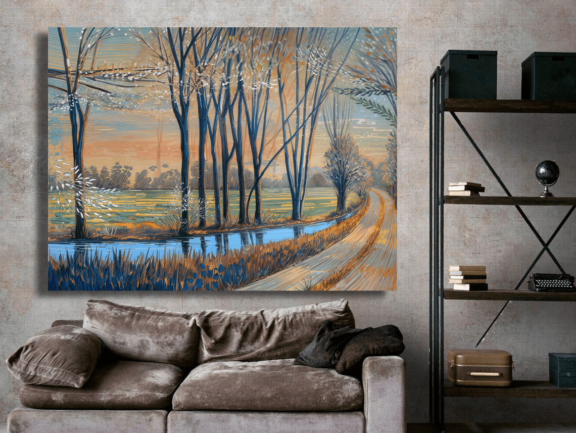 Serene Path by Stream Wall Art