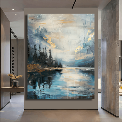 Serene Reflections at Dawn Wall Art