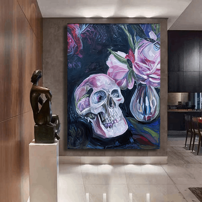 Skull and Blossoming Beauty Wall Art