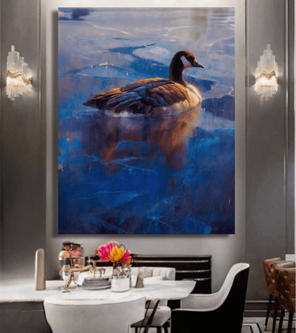 Solitary Goose on Ice Wall Art