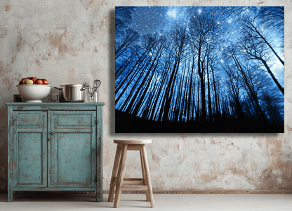 Starlit Trees in Silence Wall Art