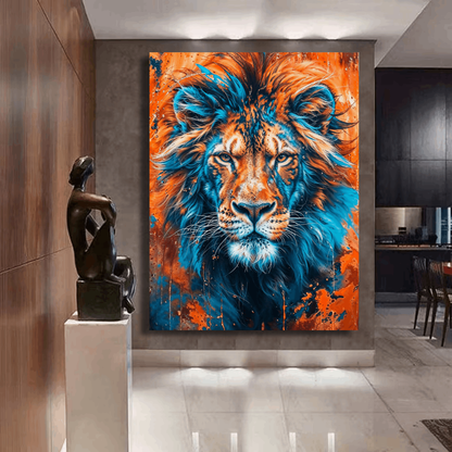 Vibrant Fierce Lion Portrait Wall Art