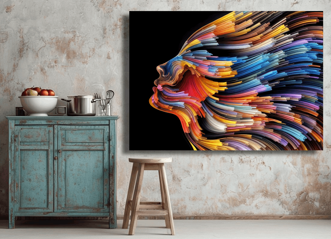 Vibrant Flowing Colors Portrait Wall Art