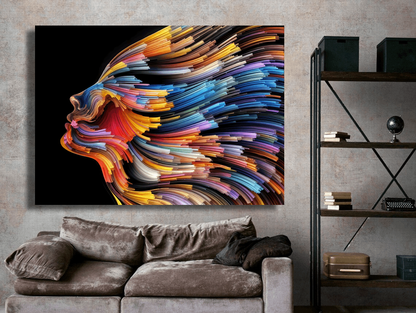 Vibrant Flowing Colors Portrait Wall Art