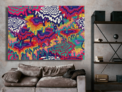 Vibrant Waves of Psychedelic Tapestry Wall Art