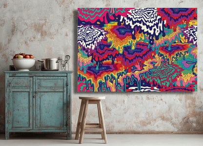 Vibrant Waves of Psychedelic Tapestry Wall Art