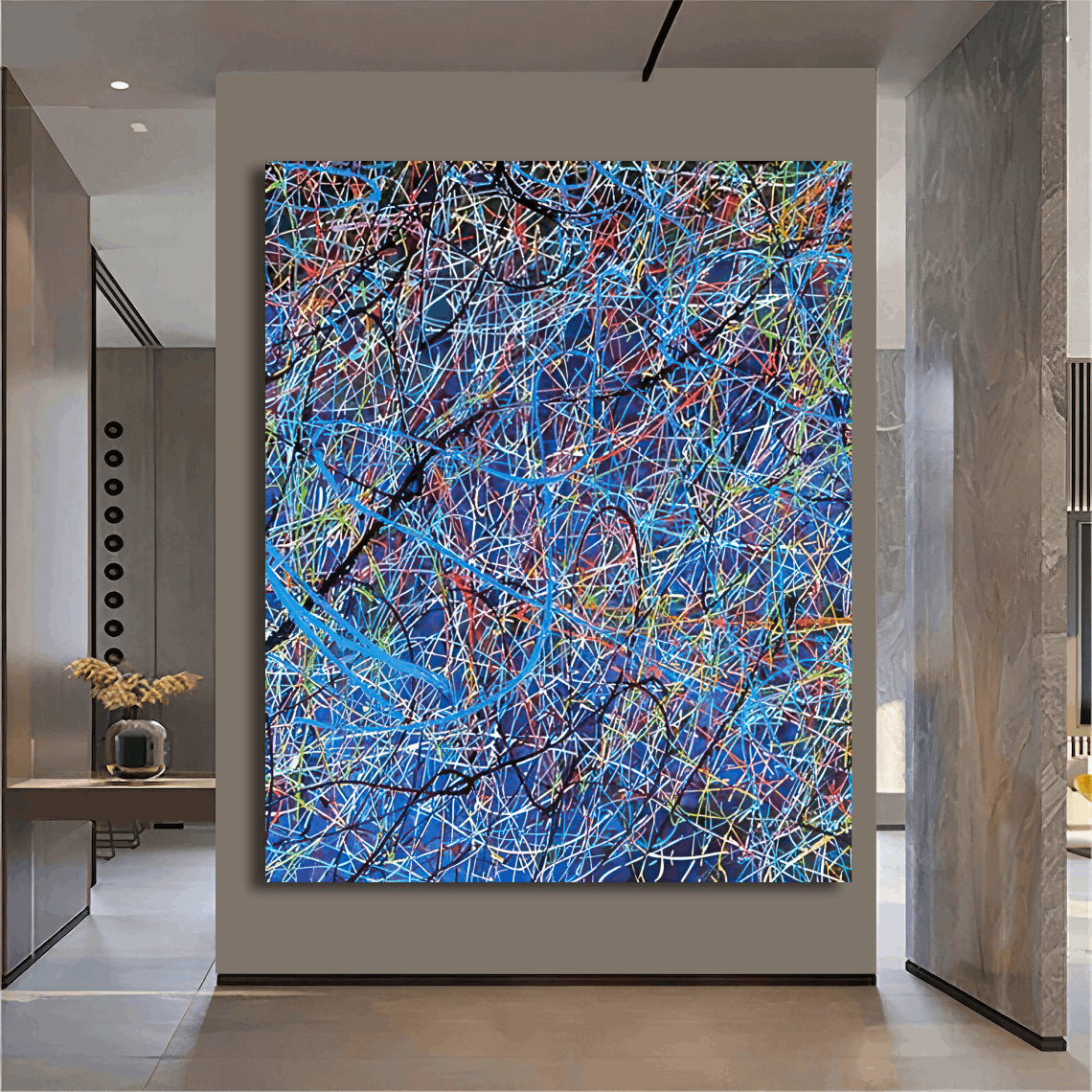 Vivid Chaos in Strings Wall Art