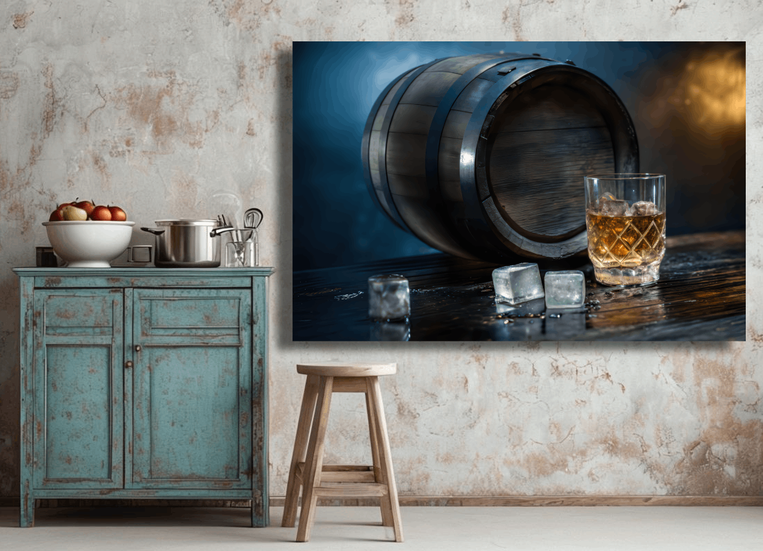 Whiskey Wood and Ice Wall Art