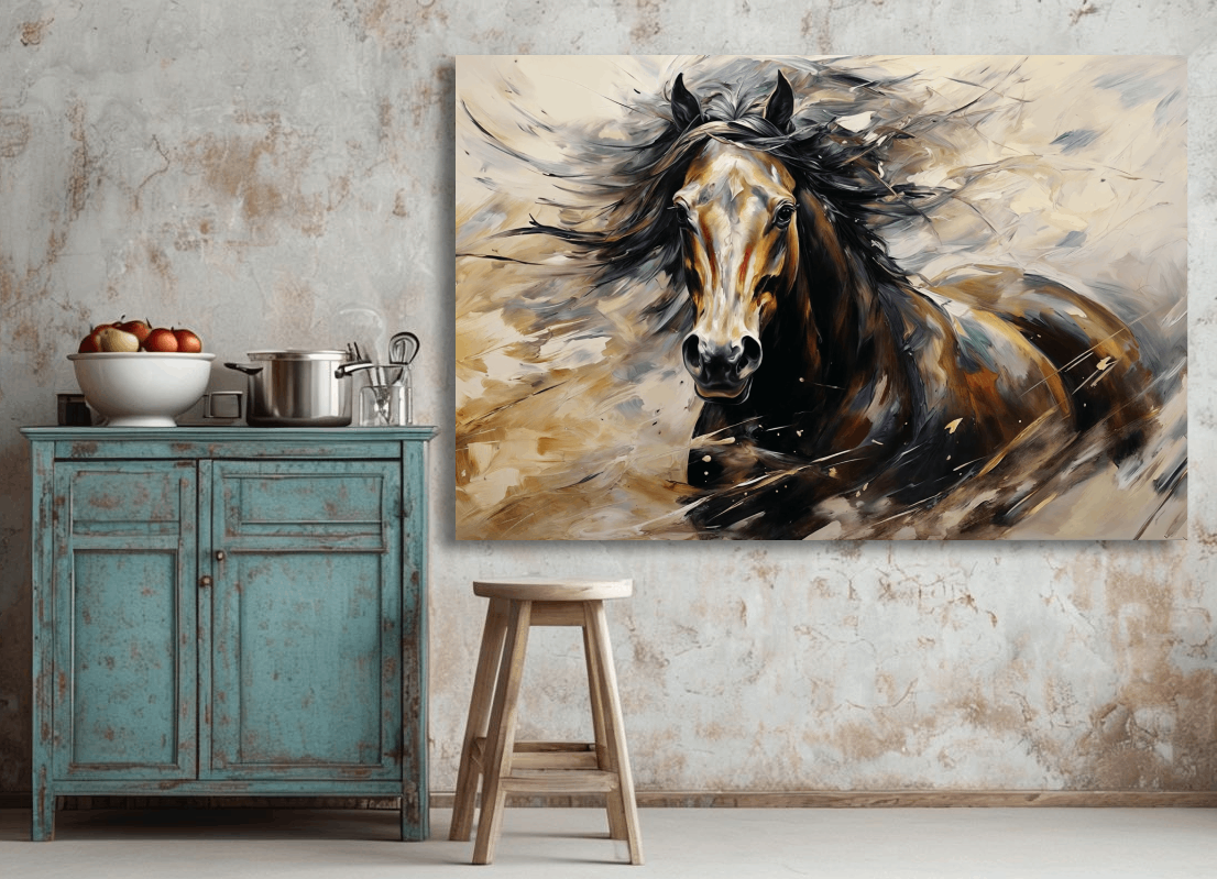 Wild Horse Abstract Wall Art