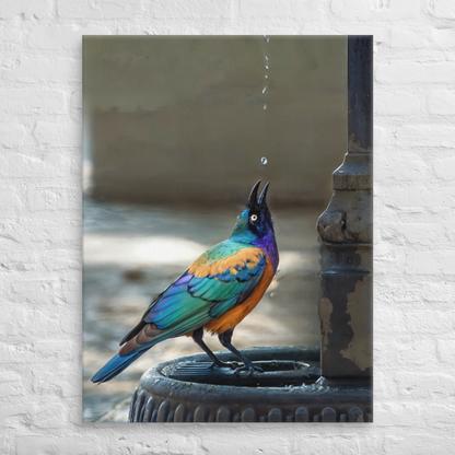 Bird Drinking Water Wall Art