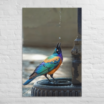 Bird Drinking Water Wall Art